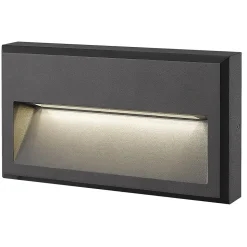 Lucande LED udendørs væglampe Weno, sort, aluminium, IP65