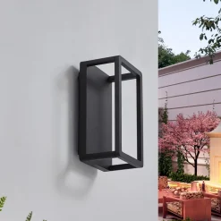 Lucande LED udendørs væglampe Thorvid, højde 26 cm, sort