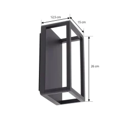 Lucande LED udendørs væglampe Thorvid, højde 26 cm, sort