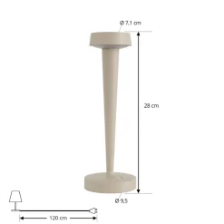 Lucande LED-batteridrevet lysestage Lea, vase, beige, 28 cm
