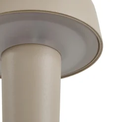 Lucande LED-batteridrevet lysestage Lea, vase, beige, 28 cm