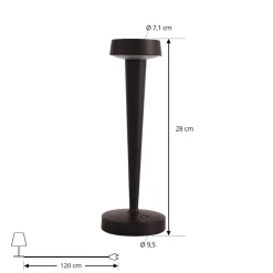 Lucande LED-batteridrevet lysestage Lea, vase, mørkebrun, 28 cm