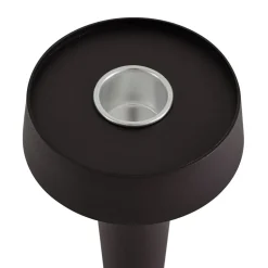 Lucande LED-batteridrevet lysestage Lea, vase, mørkebrun, 28 cm