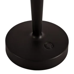 Lucande LED-batteridrevet lysestage Lea, vase, mørkebrun, 28 cm