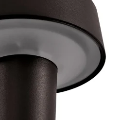 Lucande LED-batteridrevet lysestage Lea, vase, mørkebrun, 28 cm