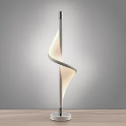 Lucande LED-bordlampe Edano, 60 cm, hvid, tekstil, dæmpbar