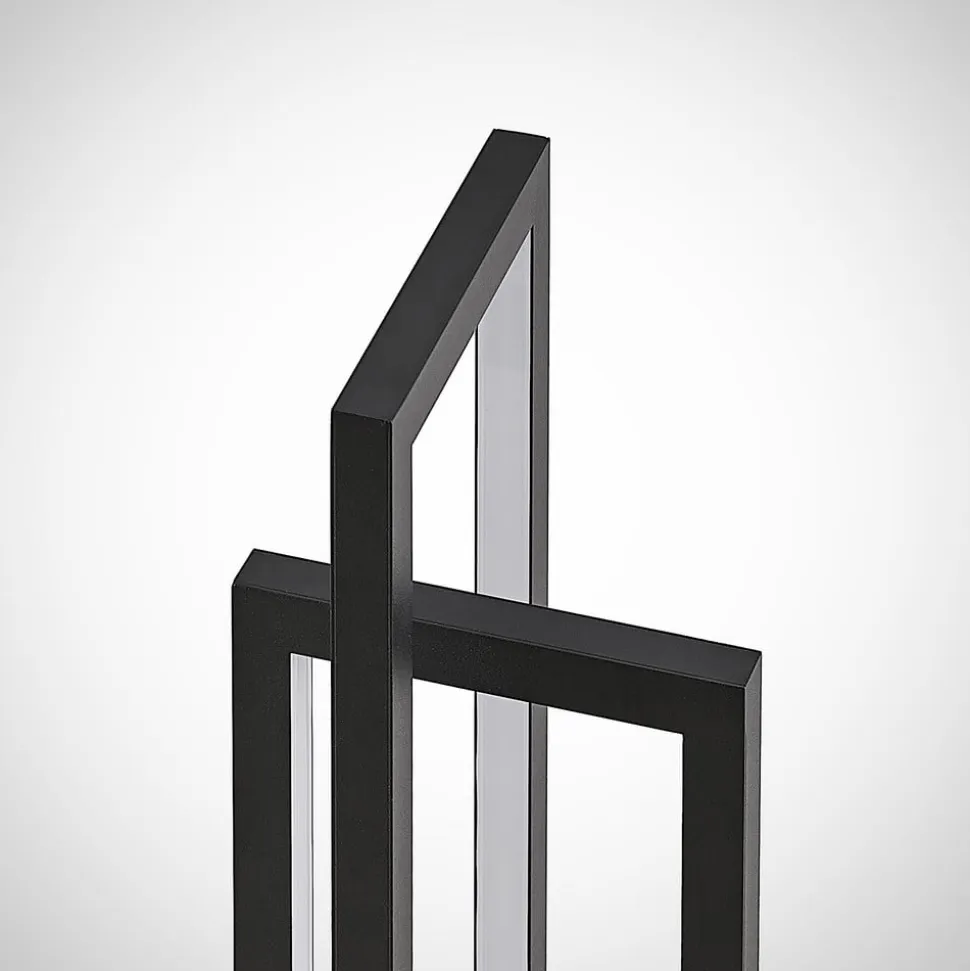 Lucande LED-bordlampe Hylda, højde 42 cm, sort, aluminium