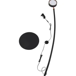 Lucande LED-buelampe Boga, sort, metal, dæmpbar