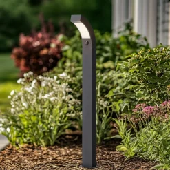 Lucande LED-gadelampe Lennik, sensor, 100 cm, antracit