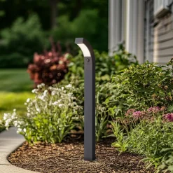 Lucande LED-gadelampe Lennik, sensor, 100 cm, antracit