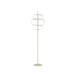 Lucande LED-gulvlampe Audrina, beige, metal, dæmpbar