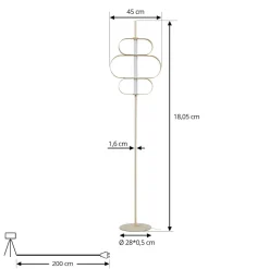 Lucande LED-gulvlampe Audrina, beige, metal, dæmpbar