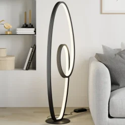 Lucande LED-gulvlampe Bronwyn, 122 cm, antracit, aluminium