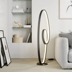 Lucande LED-gulvlampe Bronwyn, 122 cm, antracit, aluminium