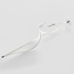 Lucande LED-gulvlampe Edano, 154 cm, hvid, tekstil, dæmpbar