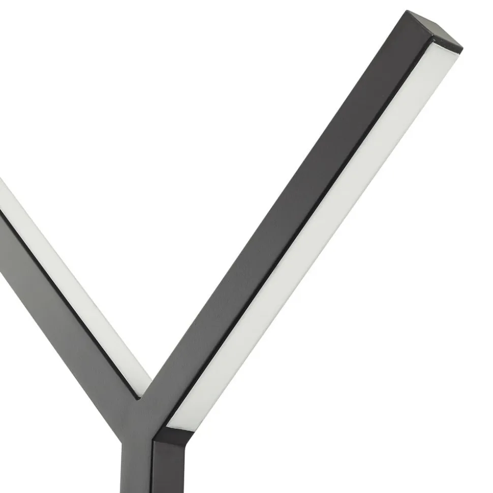 Lucande LED-gulvlampe Ilian, sort, metal, CCT, dæmpbar