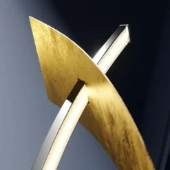 Lucande LED-gulvlampe Marija, sort, metal, højde 140 cm