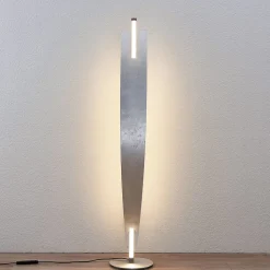 Lucande LED-gulvlampe Marija, sølv, dæmpbar, 140 cm