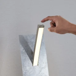 Lucande LED-gulvlampe Marija, sølv, dæmpbar, 140 cm