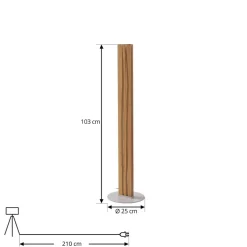 Lucande LED-gulvlampe Silja, 101 cm, træ, resin, 3000K