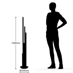 Lucande LED-gulvlampe Stoika, 150 cm, 5 lyskilder, metal