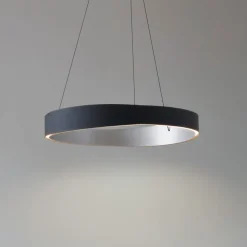 Lucande LED-hængelampe Daelor, sort/alu, CCT, dæmpbar