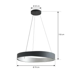 Lucande LED-hængelampe Daelor, sort/alu, CCT, dæmpbar