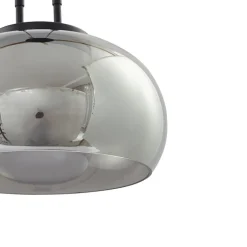 Lucande LED-hængelampe Dain, 1 lyskilde, røggrå, glas