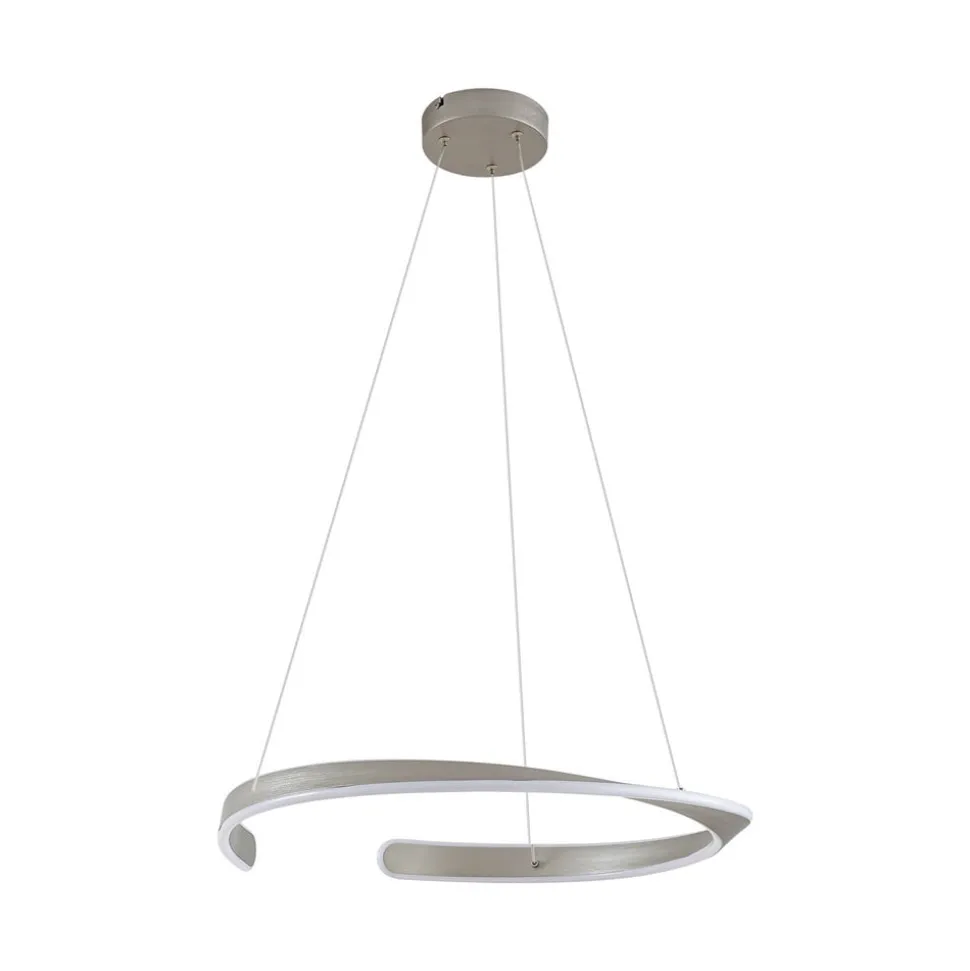 Lucande LED-hængelampe Eloura, sølv, Ø58cm, metal, CCT