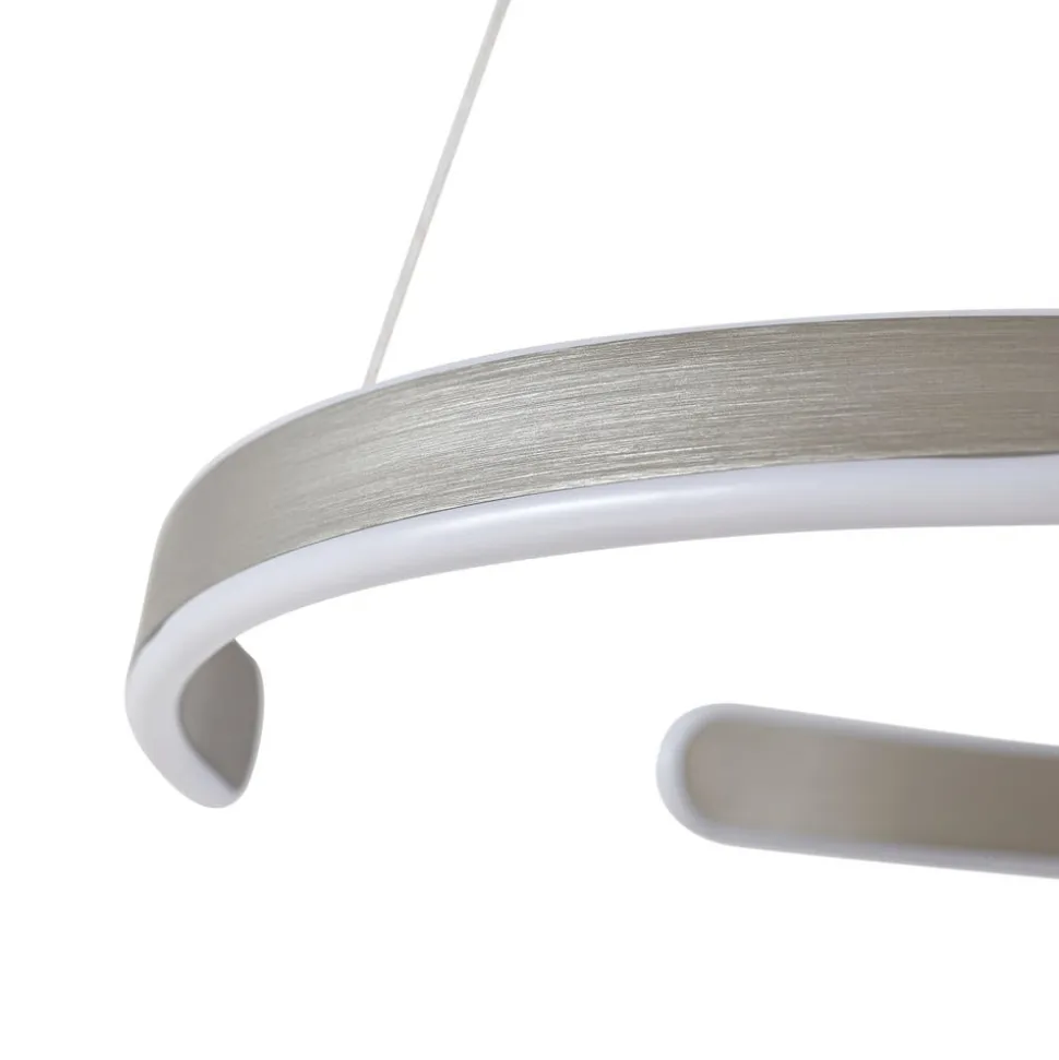 Lucande LED-hængelampe Eloura, sølv, Ø58cm, metal, CCT