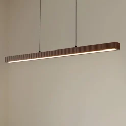 Lucande LED-hængelampe Emara, mørkt træ, eg, CCT