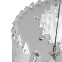 Lucande LED-hængelampe Glacis, krystal, Ø 40 cm, krom