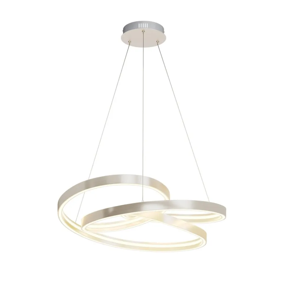 Lucande LED-hængelampe Gunbritt, Ø 80 cm, sølv, dæmpbar