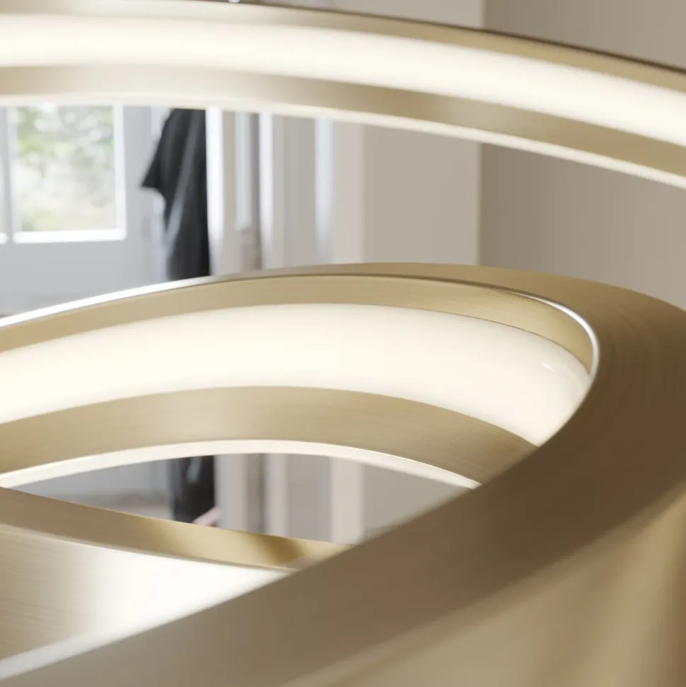 Lucande LED-hængelampe Gunbritt, Ø 80 cm, sølv, dæmpbar