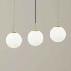 Lucande LED-hængelampe Joran, 3 lyskilder, hvid, glas