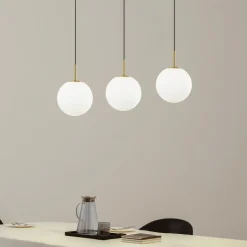 Lucande LED-hængelampe Joran, 3 lyskilder, hvid, glas