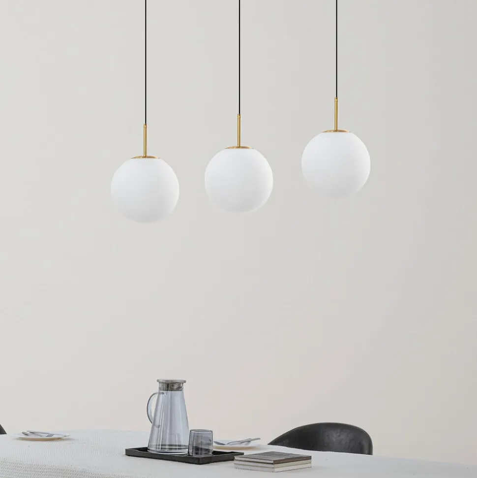 Lucande LED-hængelampe Joran, 3 lyskilder, hvid, glas