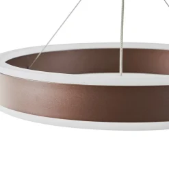 Lucande LED-hængelampe Kolo, 114 cm, 3 lyskilder, brun, dæmpbar