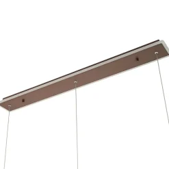 Lucande LED-hængelampe Kolo, 114 cm, 3 lyskilder, brun, dæmpbar