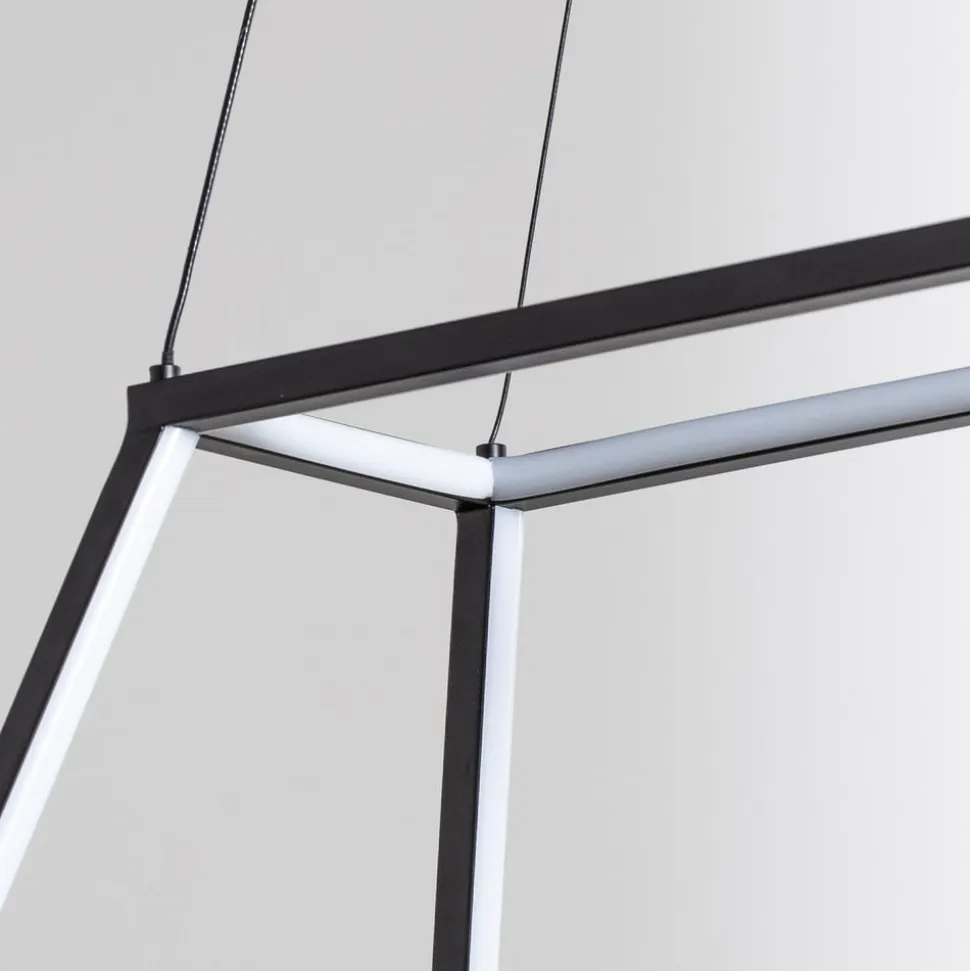 Lucande LED-hængelampe Mensola, sort, aluminium, 75 cm