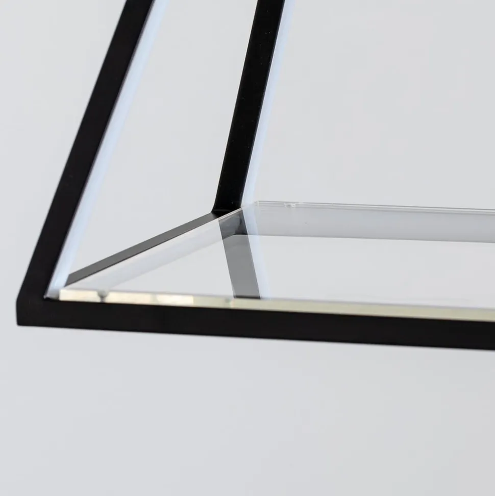 Lucande LED-hængelampe Mensola, sort, aluminium, 75 cm