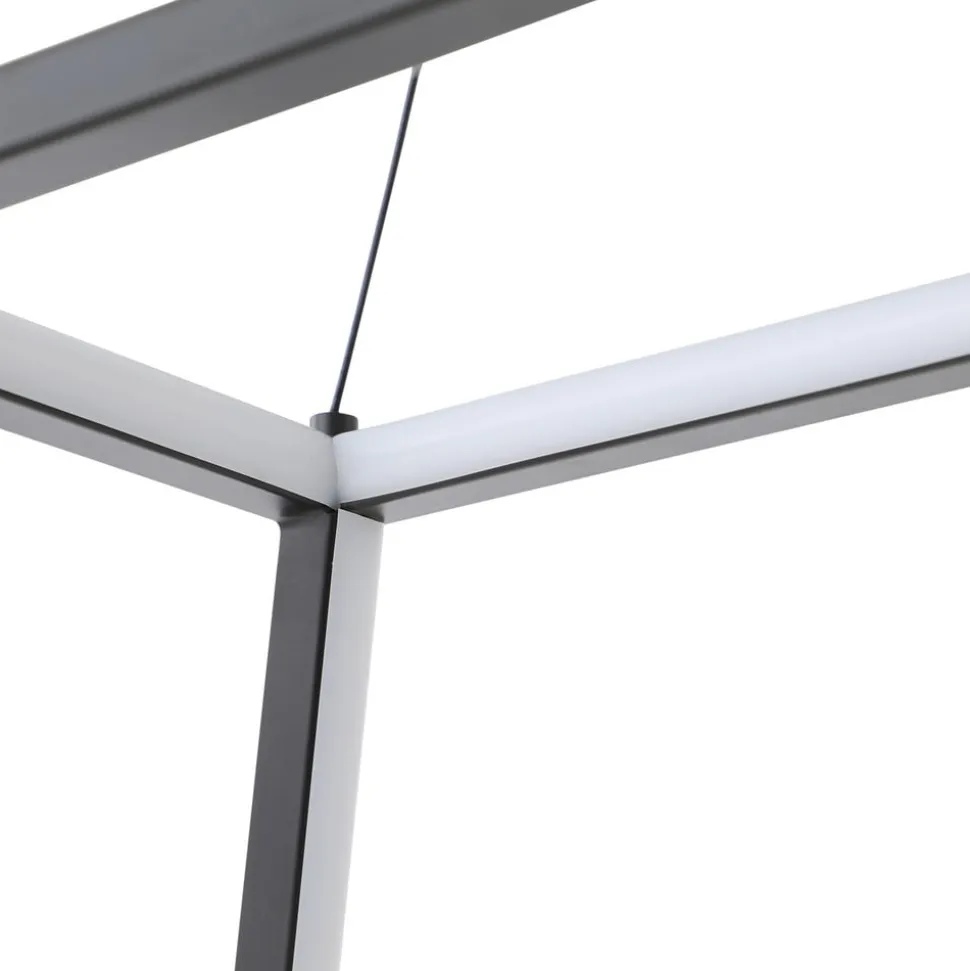 Lucande LED-hængelampe Mensola, sort, aluminium, 75 cm