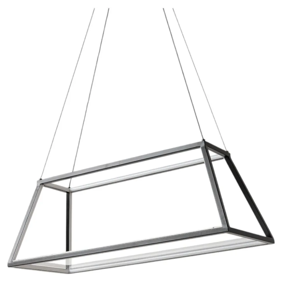 Lucande LED-hængelampe Mensola, sort, aluminium, 75 cm