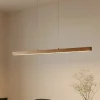 Lucande LED-hængelampe Nihalo, træ, 122 cm, dæmpbar, CCT