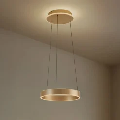 Lucande LED-hængelampe Tindra, Ø 40 cm, guld, dæmpbar