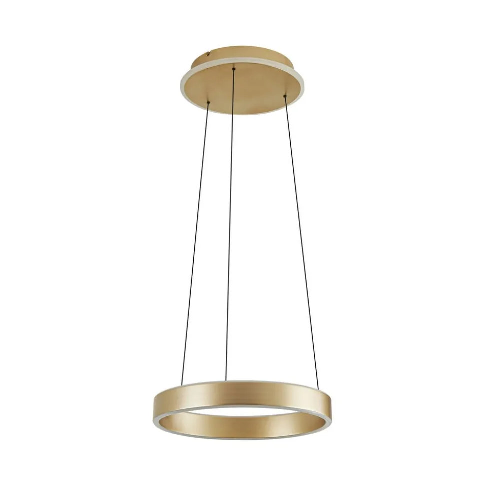 Lucande LED-hængelampe Tindra, Ø 40 cm, guld, dæmpbar