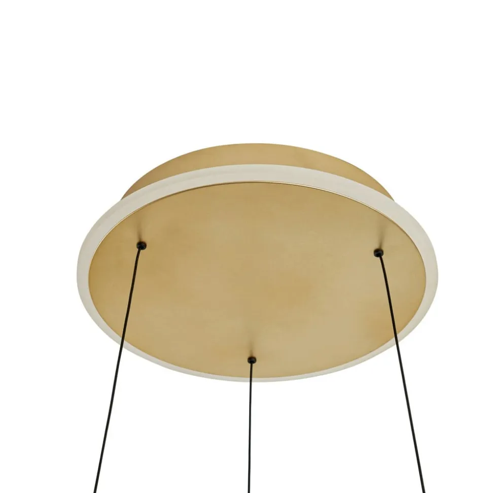 Lucande LED-hængelampe Tindra, Ø 40 cm, guld, dæmpbar