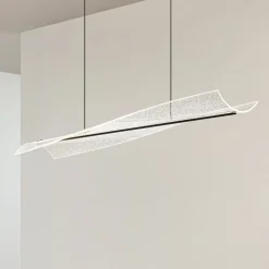Lucande LED-hængelampe Vellia, sort, længde 112 cm, CCT