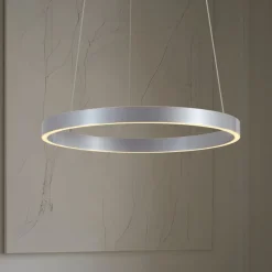 Lucande LED-hængelampe Yonam, Ø 60 cm, 1 lyskilde, aluminium, CCT