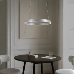 Lucande LED-hængelampe Yonam, Ø 60 cm, 1 lyskilde, aluminium, CCT